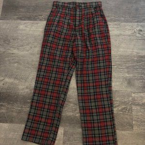 Plaid Straight Leg Trouser Pant